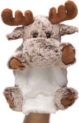 Kuscheliges, umweltfreundliches Elch-Handpuppen-Plüschtier