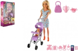 Puppe Anlily mit Kinderwagen und Baby