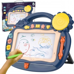 Woopie magnetische Zeichentafel mit Sounds und Stempeln – blau