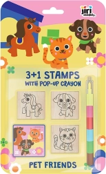 Stempel 3+1 mit Wachsmalstift – Haustiere