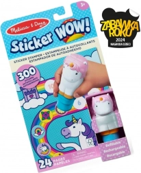 Sticker WOW - Buch und Stempel mit Einhornstickern
