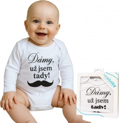 Baby-Body mit langen Ärmeln NEW BABY – Damen, ich bin schon da! (Geschenkverpackung)