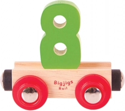 Waggon mit der Zahl 8 für BIGJIGS RAIL Holzeisenbahnen