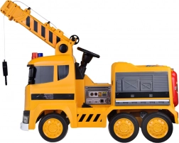 Elektrisches Kinder-Kranauto mit beweglichem Haken, Lichtern und Sounds, 12 V, Fernsteuerung