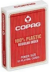 Kunststoff-Pokerspielkarten COPAG – rot, Regular Index