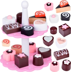 Holz-Zweiteiliges Set mit Törtchen für Kinder