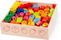 Holz-Fädelperlen in der Holzbox BIGJIGS TOYS