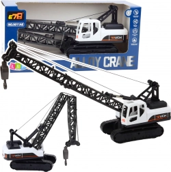 Weißer Raupenkran zum Spielen mit drehbarem Haken 360°