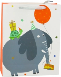 Kinder-Geschenktüte aus Papier mit Elefant 32 × 26 × 12 cm