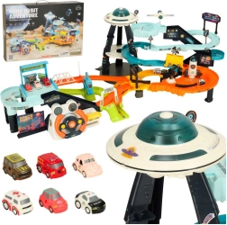 Weltraum-Rennstrecke mit Lenkrad