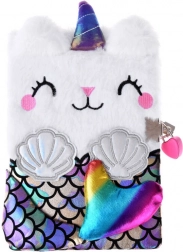 Tagebuch mit Schlüssel Kätzchen Einhorn Meerjungfrau