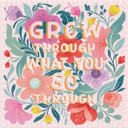 Quadratisches Puzzle Galison „Grow Through What You Go Through“ – 500 Teile