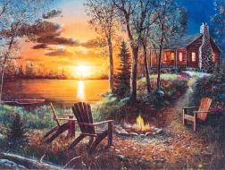 Diamantmalerei – Haus am See 30 × 40 cm