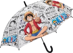 Automatischer Kinderregenschirm One Piece mit Luffy-Motiv, 48,5 cm, schwarz