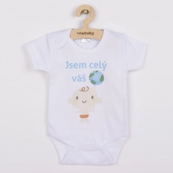 Baby-Body mit kurzen Ärmeln New Baby Ich bin eure ganze Welt