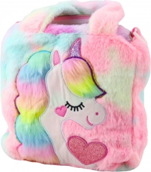 Kinder Plüsch Tasche mit Einhorn in Pastellfarben
