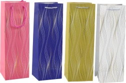 Geschenktasche für Flaschen mit glitzernden Wellen
