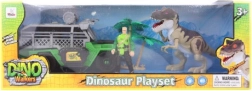Batteriebetriebenes Dinosaurier-Set mit Geländewagen und Figur