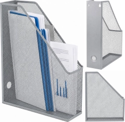 Metall-Stehorganizer für A4-Dokumente, silber