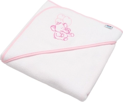Baby-Frottee-Badetuch mit Kapuze NEW BABY 80 × 80 cm – weiß, Elefant