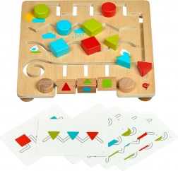 Holzlabyrinth mit geometrischen Formen und Vorlagen LUCY & LEO