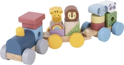 Holzeisenbahn mit Tieren TOOKY TOY – Montessori Steck- und Bauset