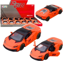 Metallisches Sportauto 1:43 mit Rückziehmotor, orange