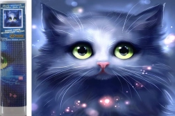 Diamantmalerei graues Kätzchen 30 × 40 cm