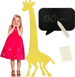 Holz-Wachstumsmesser Giraffe Gelb