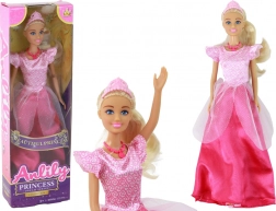 Puppe Anlily Prinzessin Blondine mit Tiara in rosa Kleidern