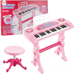 Elektronisches Kinderklavier mit Mikrofon, 37 Tasten, rosa