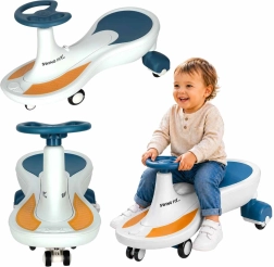 Kinder-Gravitationsrutscher Swing Fix S4 mit LED-Rädern und Musik – Blau-Weiß