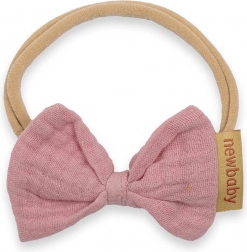 Stirnband für Säuglinge New Baby rosa Musselin