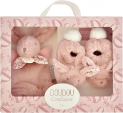 Doudou Geschenkset - Plüschhäschen und Schühchen