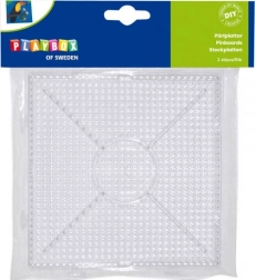 PLAYBOX Steckplatten für Bügelperlen, zusammensteckbar – Quadrat, 2 Stück