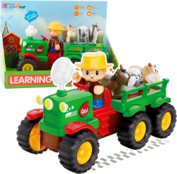 Interaktiver Kindertraktor mit Anhänger und Tieren mit Licht und Sound FARMER FUN TRUCK