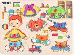 WOODY Holz-Steckpuzzle Ankleiden auf der Tafel Sebastian