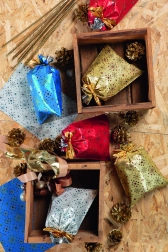 Cellophantasche Schneeflocke Metall 25x40 cm