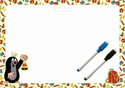 Beidseitige Tafel A4 mit Stiften - Maulwurf