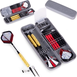 Set aus 3 Metall-Darts für Sisal-Scheiben, 17 g, mit Messing-Barrels und Etui