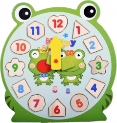 Holzuhr Puzzle Frosch