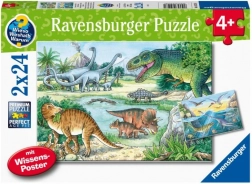 Puzzle Welt der Dinosaurier 2x24 Teile von Ravensburger