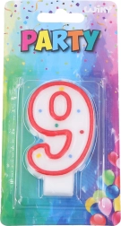 Partykerze Nummer 9 Rot