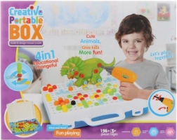 Schraub-Bausatz mit Bohrschrauber und Koffer, 188 Teile