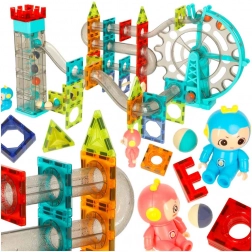 Magnetisches Konstruktionsset mit Kugelbahn und Musik, 118 Teile