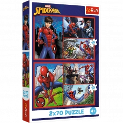 Puzzle 2x70 - Spinnen-Geschichten Disney Marvel Spiderman