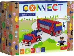 Bauset Connect 2-in-1 Bus und Auto mit Anhänger Trefl