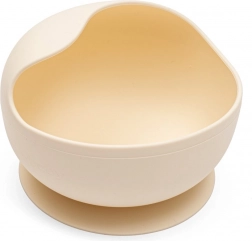 Kinder-Silikonschüssel mit Saugnapf NEW BABY beige