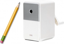 Manueller Anspitzer mit Behälter und einstellbarer Klinge, weiß