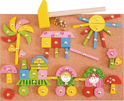 Kork-Nagelspiel für Mädchen – kreative Holz-Mosaik mit Nägelchen